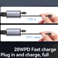 Einziehbares Auto-Ladegerät 4-in-1 Schnellladegerät mit Einziehbarem Kabel und 2 USB-Anschlüssen für Alle Telefone