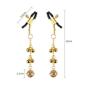 성인용 친밀감 장난감 SM 골든 벨 니플 클램프 요니 클램프 체인 태슬 클립 - Product Image 4