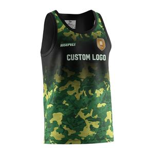 Camisetas sin mangas de sublimación de moda para culturismo, camisetas de Kenia sin mangas para entrenamiento, camiseta de rugby de punto para rugby/exteriores/entrenamiento - Product Image 3