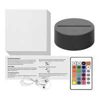 Vente en gros de support de lampe à LED lumineux 3D support de lampe à LED RVB acrylique pour veilleuse LED 3D ABS