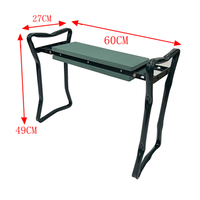 YS AFT-GKS001 Tapis de jardin pliable en plastique vert flexible et tabouret avec dossier, capacité de 150 kg