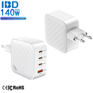 IBD all'ingrosso 140w Gan Led 4 multiporta Usb C di tipo uu UK AU KR IN Super veloce ricarica telefono portatile adattatore per caricabatterie da muro - Product Image 2