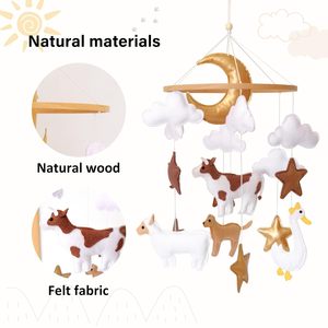 Giocattoli di Tendenza per Bambini, Regalo di Nascita, Accessori per la Cameretta, Animali della Fattoria in Feltro Non Tessuto, Mucca, Cane, Anatra, Mobile da Letto per Neonati Unisex - Product Image 2