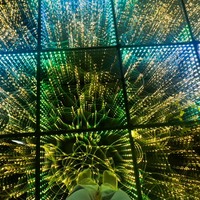 Éclairage de scène en verre trempé, miroir magnétique 3D, éclairage de piste de danse LED doré, étoile filante féerique
