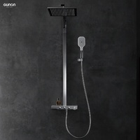 Ensemble de robinets mitigeurs de douche muraux, de luxe, pour salle de bains, trois fonctions, pour montage mural, haute qualité