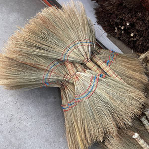 DS4891 Balai de paille de nettoyage de cuisine Balai de paille portable fait à la main Petit <span class=keywords><strong>plumeau</strong></span> Balai d'herbe d'intérieur Balais de fouet d'extérieur - Product Image 4