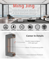 Ventana Abatible de Aluminio con Sellado por Compresión, Panorámica, Moderna y de Alta Gama, Marca KOMPSTAR, para Villas con Vista al Mar