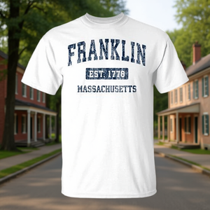 Franklin Massachusetts Est 1776 Camiseta deportiva vintage - Product Image 3