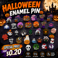 Set a granel de pines esmaltados de Halloween: Lindos pines de solapa de calabaza, fantasma y bruja para mochilas, chaquetas, ropa, festivales y como broches.