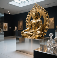 Sculptures de Bouddha assises en bronze de grande taille pour l'extérieur, décoratives, représentant des figures religieuses pour les temples, statues de Bouddha en bronze