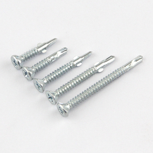 Tornillos autorroscantes de cabeza avellanada cruzada con orejeta de sujeción, punta afilada, fijaciones metálicas cincadas - Product Image 4