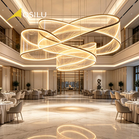 Lustre LED moderne en forme de ruban fluide, luminaire suspendu en acrylique pour hall d'hôtel, villa, projet de luxe