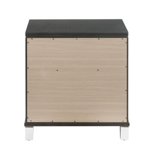 Metallic Grey 2-<b>drawer</b> Nightstand With Quilted Design And Crystal Feet - Product Image 4