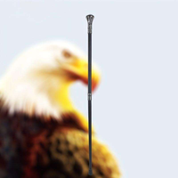 Canne de marche décorative en métal avec motif d'aigle sphérique noir, élégante canne de gentleman