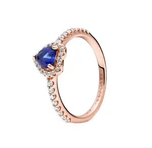 Оптовые продажи золушки кольцо с бриллиантом-Новое популярное стильное синее кольцо Золушки из циркония LWS32602, сверкающие элегантные кольца в форме сердца для женщин, для свадебной вечеринки