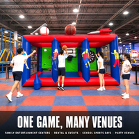 Jeu de défi sportif gonflable directement de l'usine avec des zones de baseball, de basketball et de fléchettes pour les événements et le plaisir familial