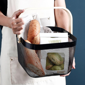 Paniers <span class=keywords><strong>de</strong></span> rangement pliables en fil métallique, paniers à courses pour <span class=keywords><strong>fruits</strong></span> et légumes pique-nique, ustensile en bambou pour <span class=keywords><strong>fruits</strong></span> - Product Image 4