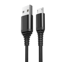 Kabel Data Micro USB ke Micro untuk Ponsel Android 60W Pengisian Cepat Selubung PVC Pelindung Anyaman Paduan Aluminium