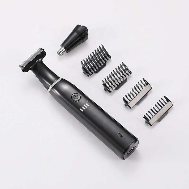 Перезаряжаемый водонепроницаемый триммер для волос с гребнями HTC