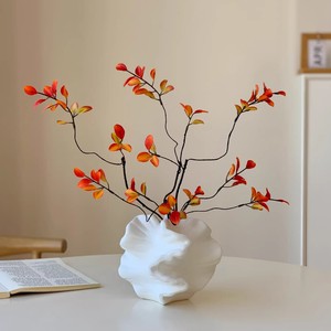 <b>Artificial</b> Maple Leaf <b>Flower</b> Arrangement <b>Silk</b> Vase Decor For Home Office Wedding Display - Product Image 1
