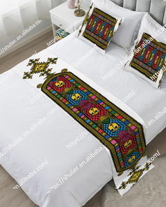 Stile etiopico grande stella <span class=keywords><strong>letto</strong></span> Hotel foulard stampa poliestere <span class=keywords><strong>letto</strong></span> Runner <span class=keywords><strong>letto</strong></span> <span class=keywords><strong>letto</strong></span> e federa abbinata - Product Image 6