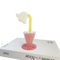 Support de bureau pour notes et photos, motif fleur de dessin animé mignon, petit porte-cartes décoratif, jaune, rose, bleu