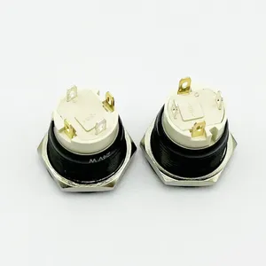 สวิตช์ปุ่มกดโลหะ19มม. สวิตช์ปุ่มกดอะลูมิเนียมสีดำพร้อม<span class=keywords><strong>สัญลักษณ์</strong></span>ปิดเสียงแบบกำหนดเอง - Product Image 6