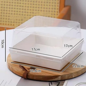 Boîte à emporter en papier kraft avec couvercle pour sushis, desserts et gâteaux, gaufrage et revêtement UV, recyclable, transparente et épaisse - Product Image 4