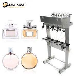 Factory product linear customized bottle 4 head semi automatic perfume canister filling machine