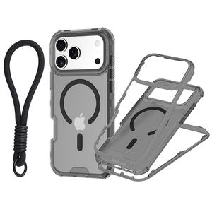 Custodia Magnetica Antiurto Anti-Impronta per iPhone 17 Pro Max 17 Air 16 15, <span class=keywords><strong>Cover</strong></span> Opaca Arancione Trasparente in Acrilico <span class=keywords><strong>3</strong></span> in 1 all'Ingrosso - Product Image 2