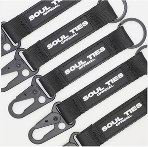 Tùy Chỉnh Cường Độ Cao Chiến Thuật Dệt Vải Vòng Chìa Khóa Chủ Dây Đeo PVC Nhãn Nylon Ngắn Dây Buộc Keychain - Product Image 6