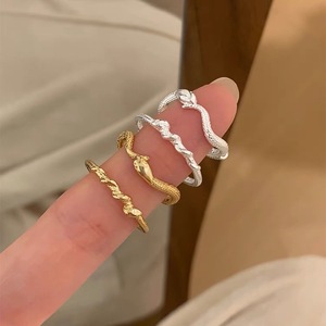Anillo de Serpiente de Plata de Ley S925, Color Oro y Plata, Diseño del Zodiaco Animal, Joyería para el Dedo Índice, Unisex, Uso Diario - Product Image 1