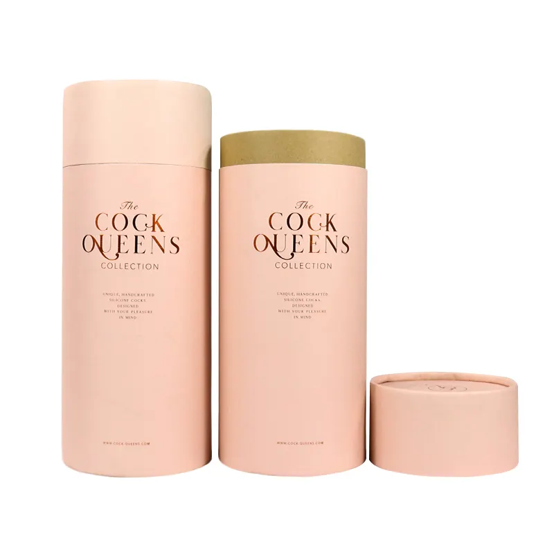 Eco Friendly Full Color Printed Large Pink Paper Tube Container Cylinder Cardboard Packaging Round Box Push up Paper Tube