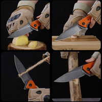 Couteaux de randonnée et de chasse en plein air Orange G10 Blade Blade D2
