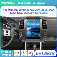 Navihua Nouveau Design Autoradio Android 12,1 pouces GPS Navigation Multimédia Carplay pour Nissan Pathfinder Navara 2008 2012