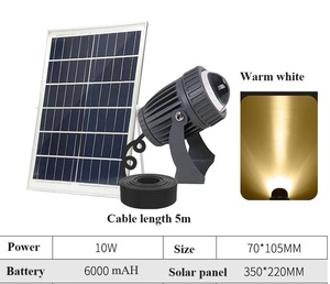 Góc nhìn hẹp góc chiếu xạ xa khoảng cách 10W vườn cảnh quan nhỏ Led chiếu sáng Lũ lụt IP65 ngoài trời năng lượng mặt trời Spotlight cho biệt thự - Product Image 3