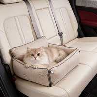 Coussin pour chat en peluche lavable à motif chevron en chenille, orthopédique, antidérapant, pour l'intérieur de la voiture, multifonctionnel, nid pour animaux de compagnie, maison pour animaux de compagnie chaude pour l'hiver