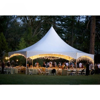 Tente Pagode à Structure en Aluminium Haute Performance 3x3 4x4 5x5, Gazebo Extérieur en Toile avec Câbles Transversaux pour Fêtes, Cours et Parcs, en Polyester