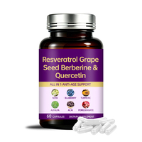 Capsules de Resvératrol, Pépins de Raisin, Berbérine et Quercétine – Complexe Antioxydant pour l'Éclat de la Peau, des Cheveux et des Ongles – Formule Beauté – Complément Alimentaire