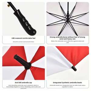 XJ41 Hot Sale Promotional Auto Open Oversize Windproof Double Layer 30 Inch Golf <b>Umbrella</b> <b>Large</b> Black Straight Custom Windproof - Product Image 6