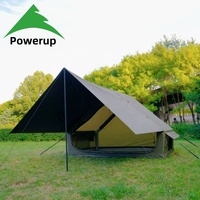 Tente de camping gonflable professionnelle pliable de 6,3 m², grand espace avec auvent, 1 porte ouverte et grand hublot avec 2 aérations