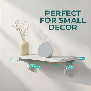 Lot de 3 étagères flottantes en bois de 17 pouces pour mur, étagères murales, présentoir, rangement, organisateur, décoration intérieure, modèle inclus - Product Image 2