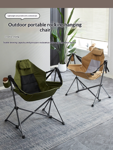 Durable Camping Rocking <strong>Chair</strong> Portable Foldable Outdoor Swing <strong>Recliner</strong> Breathable Moon <strong>Chair</strong> Family-Friendly Exploration - Product Image 1