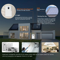 Batterie au lithium murale 5kW 10kW 48V tout-en-un 51.2V 100Ah 200Ah LiFePO4 avec onduleur solaire hybride 5kW pour système solaire