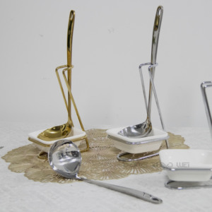 Ensemble de cuillères dorées avec support, cuillère à soupe et louche pour fondue chinoise, et passoire - Product Image 3