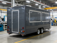 Nouvelle remorque de restauration rapide en acier inoxydable, cuisine mobile, four à pizza, grill, équipement pour glaces, bonbons, chips - résistant à la rouille, usage commercial