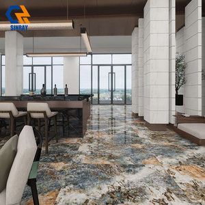 Carreaux de sol et de mur <span class=keywords><strong>en</strong></span> porcelaine brillante à texture de pierre moderne 600x1200mm, antidérapants, antibactériens, émaillés pour salle de bain, hôtel - Product Image 5