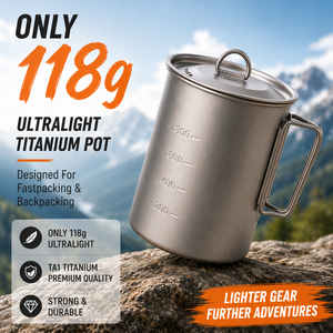 Ensemble de cuisine en titane en gros : Marmite 900 ml, Tasse 300 ml, Cuillère à long manche – Kit de cuisson pour le camping – Personnalisation de marque disponible - Product Image 2