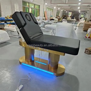 Kisen Beauty Bed Tattoo Chair Lash Bed Electric Adjustable with 4 Motors <b>Led</b> <b>Light</b> Top Salon Beautyshop Clinic Table - Product Image 2