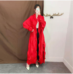 PY Gabardina Plisada Estilo Coreano Casual para Mujer, Elegante con Volantes Texturizados, Ropa Larga al por Mayor para Bazar - Product Image 4